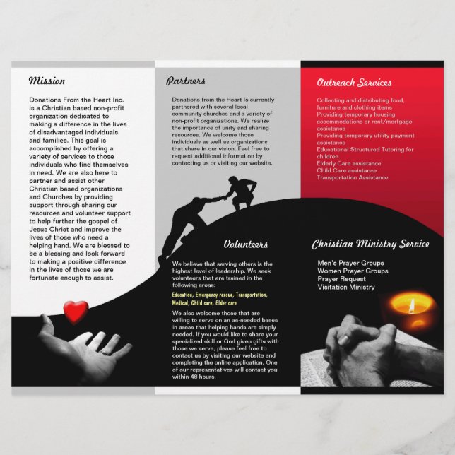 Brochure sur les dons (Devant)