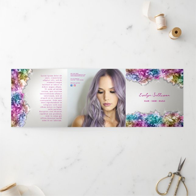 Brochure triplée cristaux d'iridescente (Extérieur)
