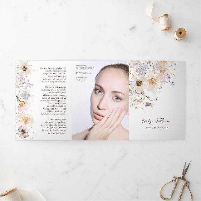 Brochure triplée fleurs séchées (Extérieur)