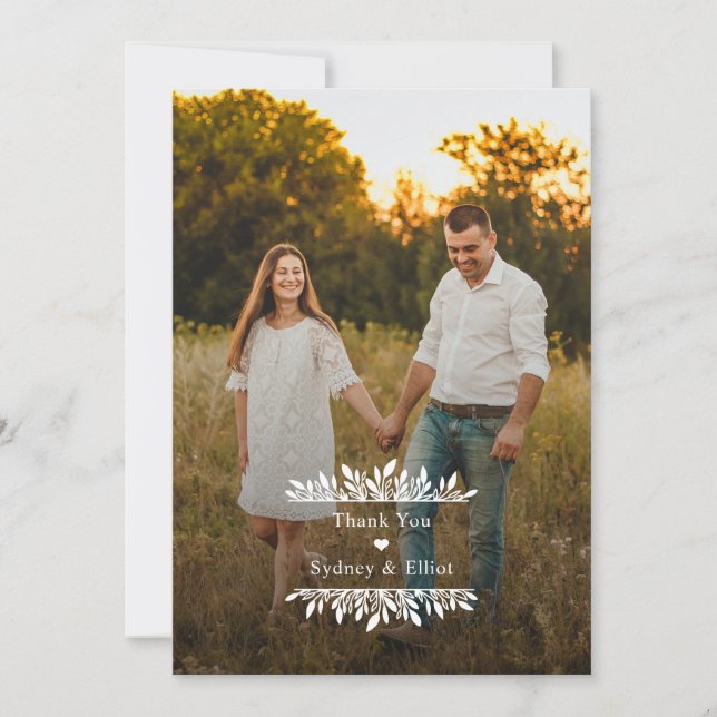 Brochures florales Carte de remerciement à plat (Devant)