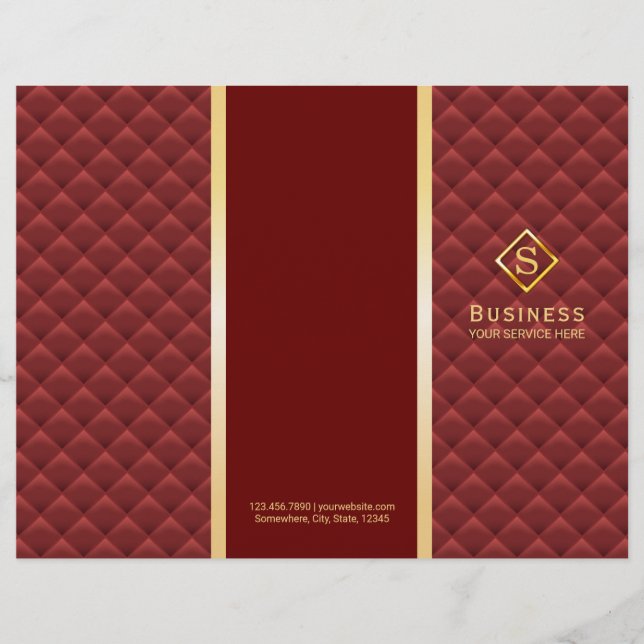 Brochures Monogrammes Or Rouges Tri-Fold (Devant)