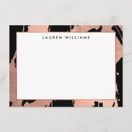 Brochures or Rose Abstrait sur carte Black Note