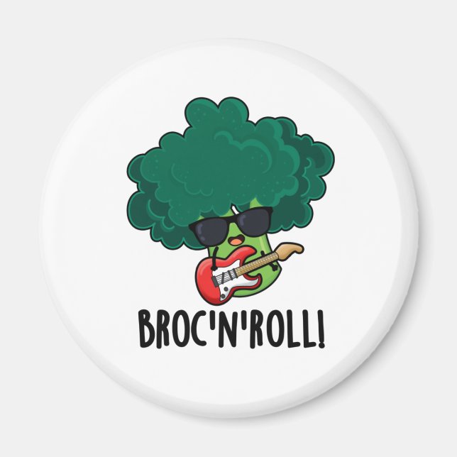 Brock and Roll Funny Veggie Broccoli Pun Magnet (Vorne)