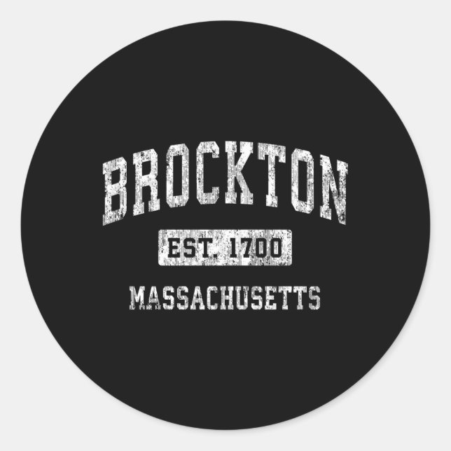 Brockton Massachusetts Ma Etablierte Sport Runder Aufkleber (Vorderseite)