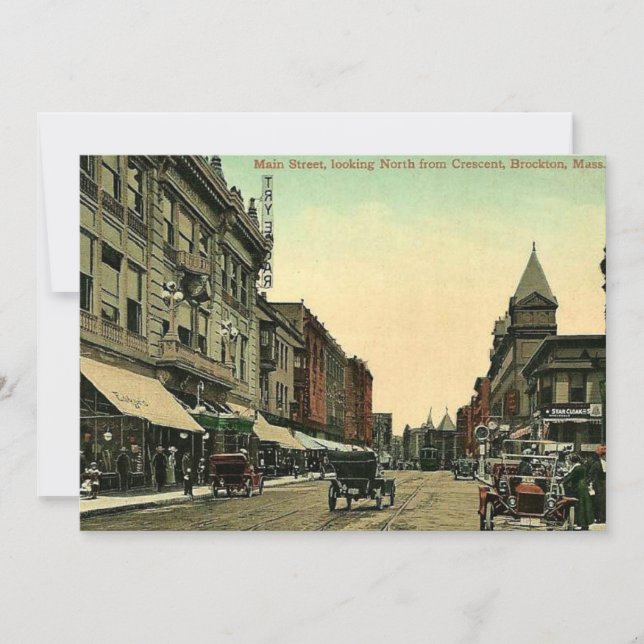 Brockton, Massachusetts, Vintag 1910. Karte (Vorderseite)