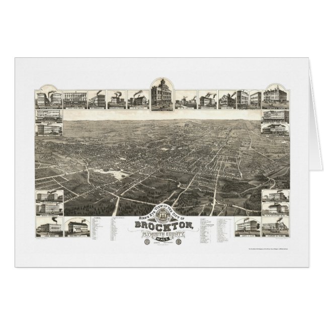 Brockton, panoramische Karte MAs - 1882 (Vorderseite (Horizontal))