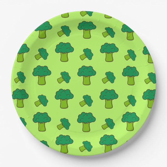 Brócoli Pappteller (Vorderseite)