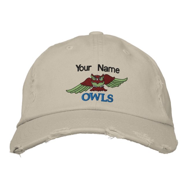 Brodée 1 ÉCHANTILLON OWLS casquette monogramme brodé (Devant)