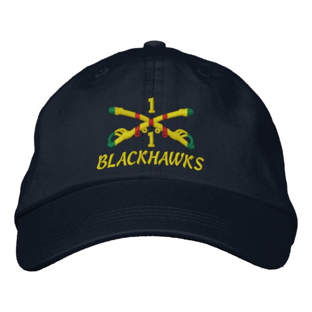 Brodée 1re Sqdn., 1er Casquette brodé de cavalerie (Devant)