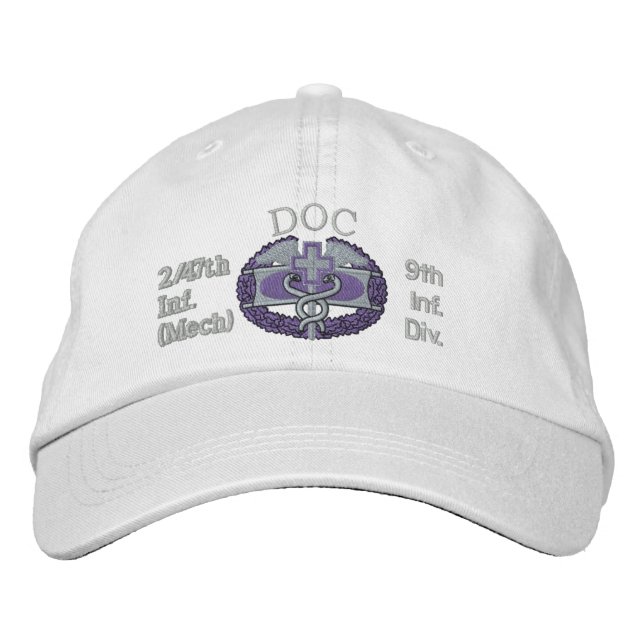 Brodée 2/47th Inf. casquette d'insigne Médicale de combat (Devant)