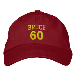 Brodée 60 Anniversaire Nom personnalisé Casquette ROUGE J