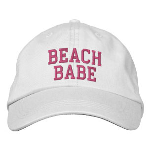 Brodée babe de plage casquette rose