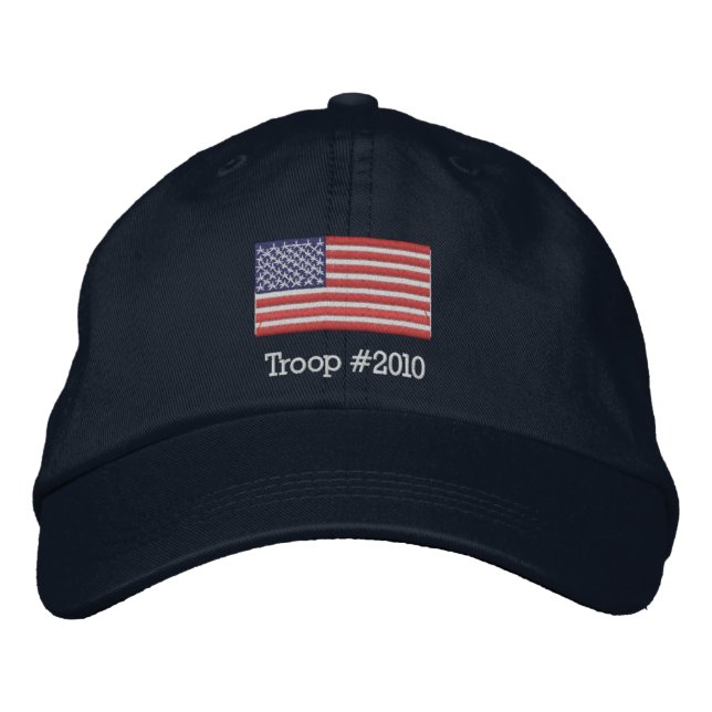 Brodée Casquette américain avec Troie modifiable # ci-des (Devant)
