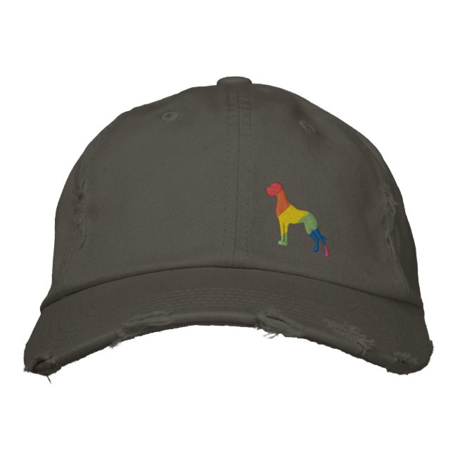 Brodée Casquette avec petit dogue (Devant)