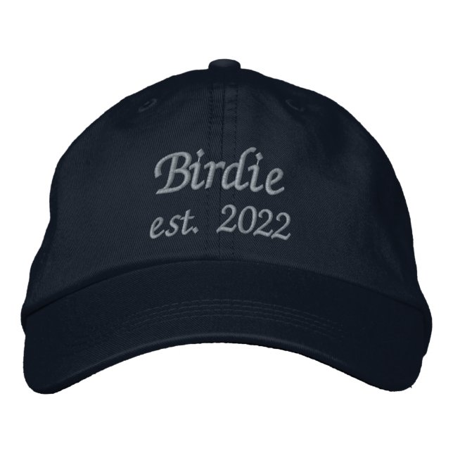 Brodée Casquette Birdie - Bébé bleu piqûres (Devant)