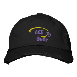 Brodée Casquette brodé à l'arme jaune et violet