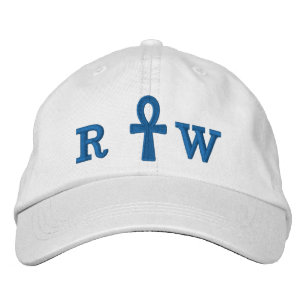 Brodée Casquette brodé Blue Ankh