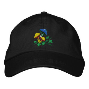 Brodée Casquette brodé de champignons sauvages
