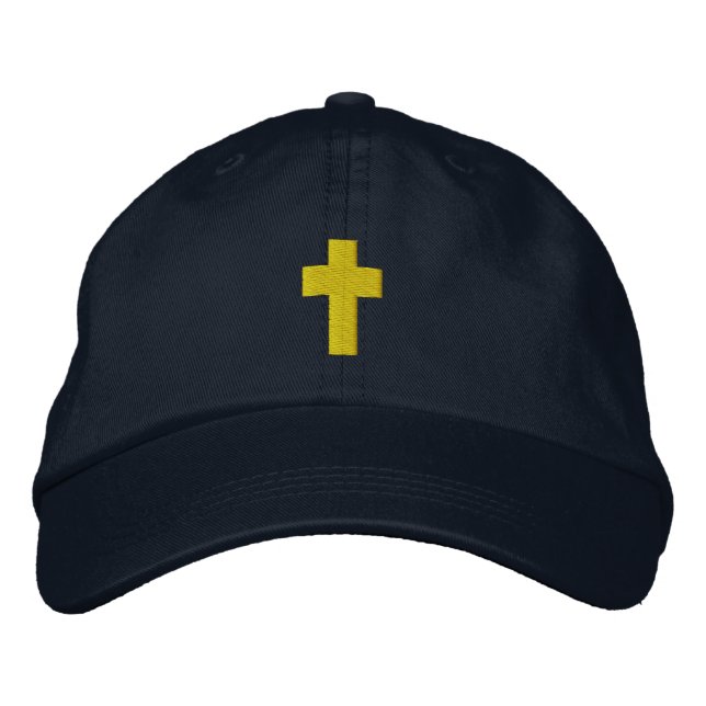 Brodée Casquette brodé de la croix chrétienne (Devant)