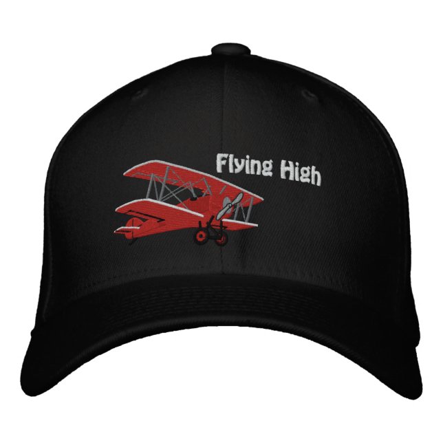 Brodée Casquette brodé de l'avion volant haut (Devant)