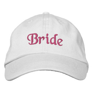 Brodée Casquette brodé de mariée : blanc avec lettrage ro