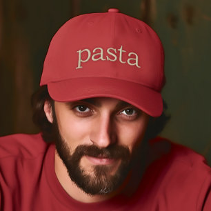 Brodée Casquette brodé de pâtes
