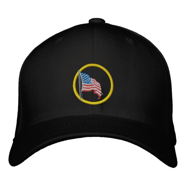 Brodée Casquette brodé du drapeau américain (Devant)