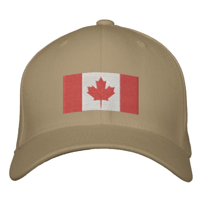 Brodée Casquette brodé du drapeau canadien (Devant)