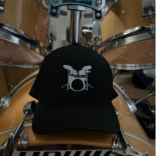 Brodée Casquette brodé du tambour du batteur