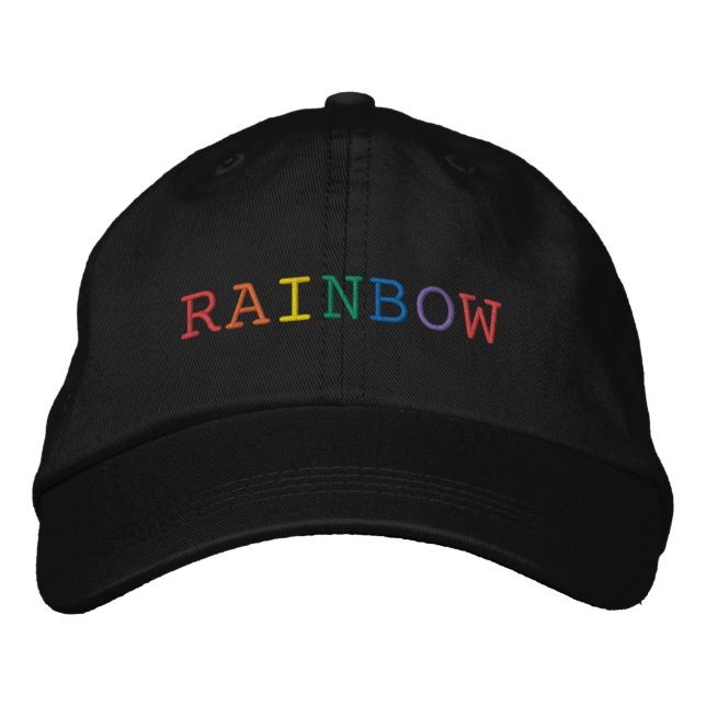 Brodée Casquette brodé par mot d'arc-en-ciel (Devant)