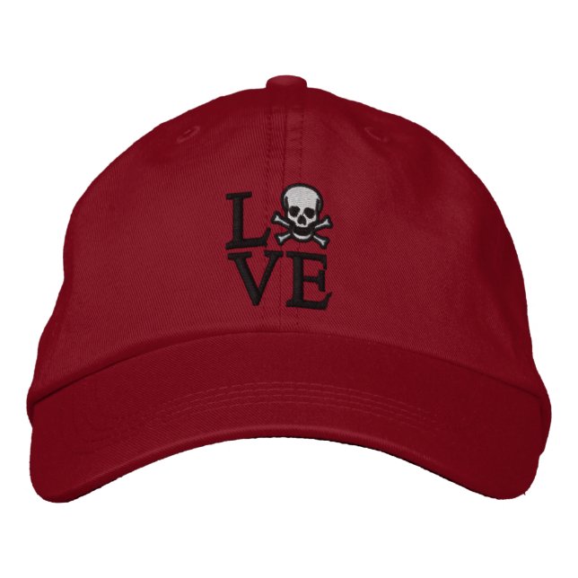 Brodée Casquette d'amour du crâne (Devant)