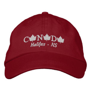Brodée Casquette de balle rouge brodé du Canada - Halifax