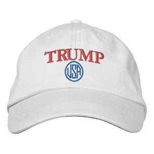 BRODÉE CASQUETTE DE BASEBALL BLANC TRUMP USA