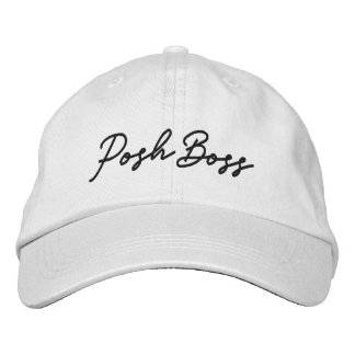 Brodée Casquette de baseball brodé blanc de Posh Boss