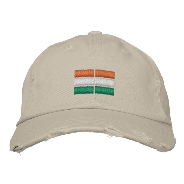 Brodée Casquette de baseball brodé du drapeau indien (Devant)