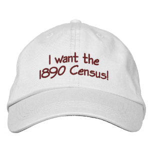 Brodée casquette de baseball brodé du recensement de 1890