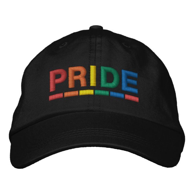 Brodée Casquette de baseball brodé Rainbow Pride (Devant)