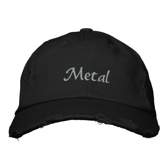 Brodée Casquette de baseball de texte clair brodé en méta (Devant)