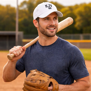 Brodée Casquette de baseball Simple KJV 1611 noir et blan