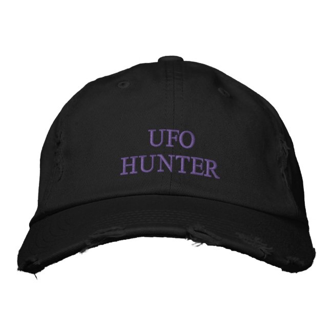 Brodée Casquette de casquette affligé par noir de (Devant)