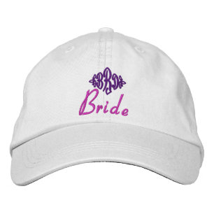 Brodée Casquette de la mariée - avec initiales personnali