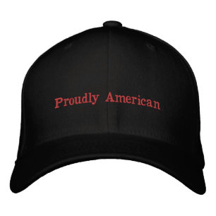 Brodée casquette de laine "fièrement américain" noir brod