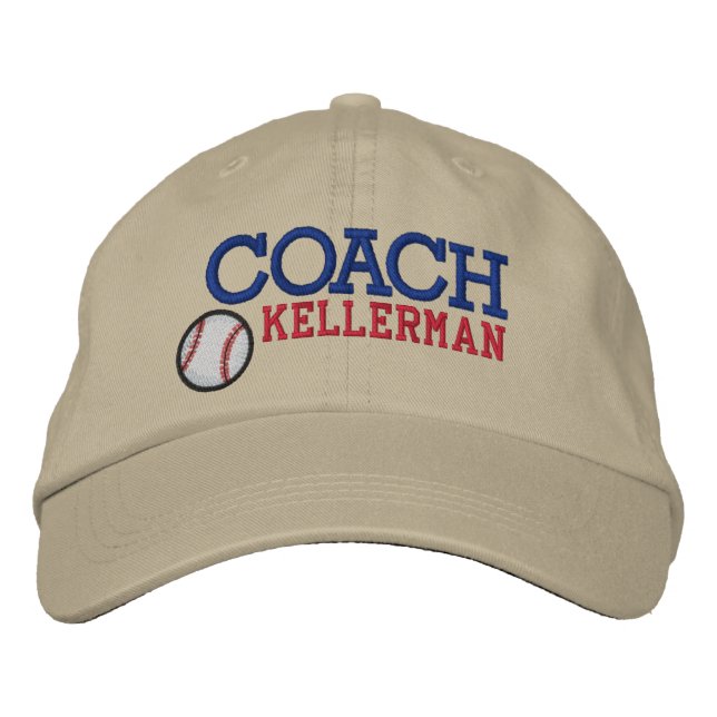 Brodée Casquette de l'entraîneur BASEBALL (Devant)