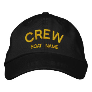 Brodée Casquette de l'ÉQUIPAGE et du NOM DU BATEAU