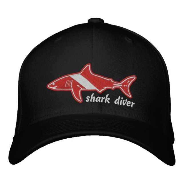Brodée Casquette de l'indicateur Plongée requin (Devant)