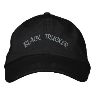 Brodée Casquette de luxe réglable pour camionneur noir