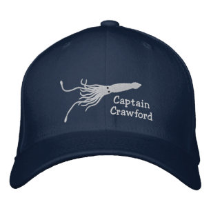 Brodée Casquette de s de capitaine brodé de calmar ''
