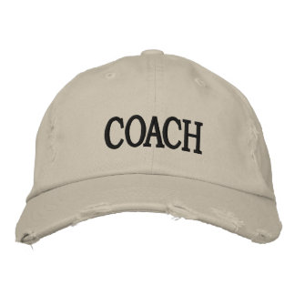 Brodée Casquette d'entraîneur Twill Chino en détresse