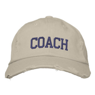 Brodée Casquette d'entraîneur Twill Chino en détresse
