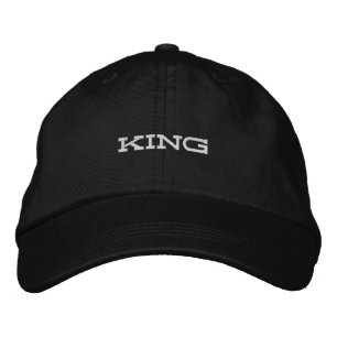 Brodée Casquette en coton noir régale avec chapeaux texte